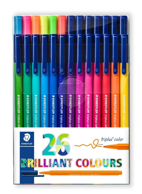 Staedtler 323 TB26 Triplus Colour Fibre-Tip Pen Assorted Box of 26