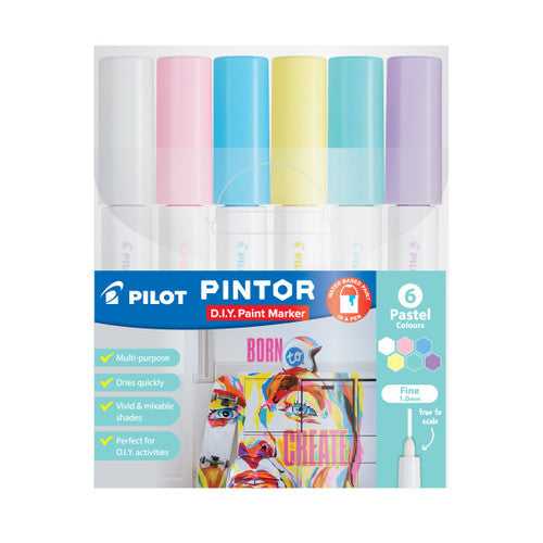 Pilot Pintor Marker Set Fine Pastel Colours Wallet of 6