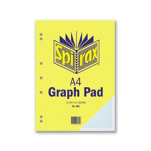 Spirax Graph Pad A4 1mm Grid 25 Leaf