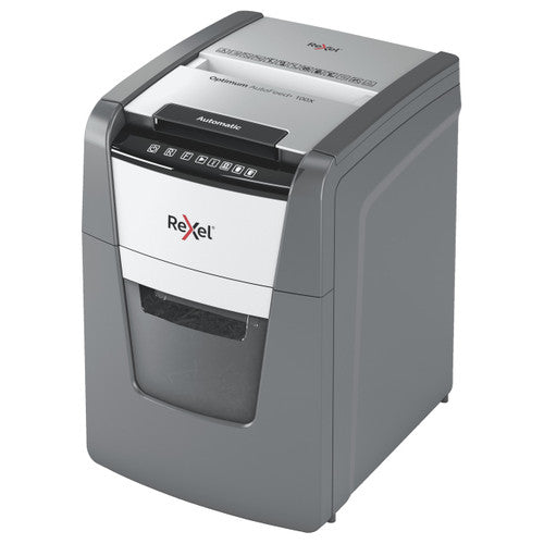 Rexel Optimum AutoFeed+ 100X Cross Cut Paper Shredder Black