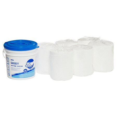 Kimtech Wettask Meltblown Sanitising Wipes Bucket White 90 Sheets Carton of 6