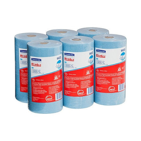 WypAll X60 Small Roll Wiper Blue 80 Wipers Box of 6