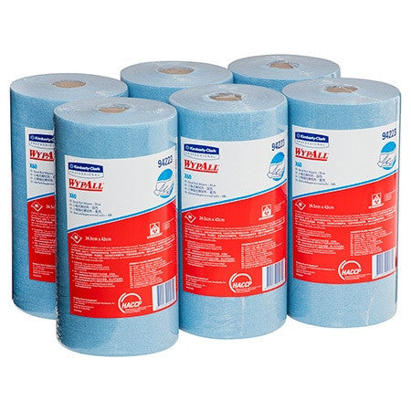 WypAll X60 Small Roll Wiper Blue 80 Wipers Box of 6