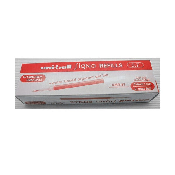 Uni-Ball UMR-87 Refill for Signo Retractable Pen 0.7mm Red Box of 12