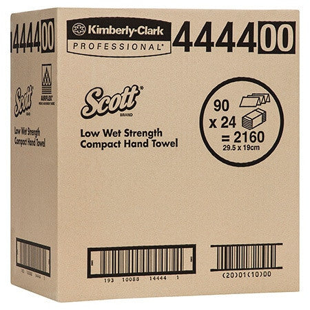 Scott Low Wet Strength Compact Hand Towel White 90 Sheets Pack of 24
