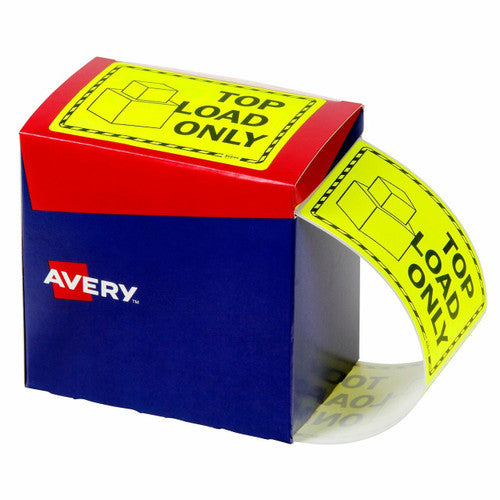 Avery Top Load Only Fluoro Yellow Labels 750 Roll 75 x 99.6mm