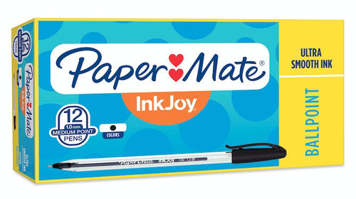 Papermate Inkjoy 50ST/100ST Capped Ballpoint Pen Medium Black Box of 12