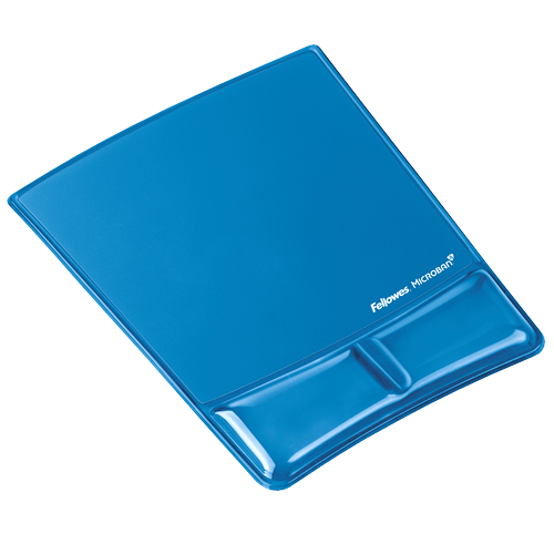 Fellowes Mouse Pad and Wrist Rest Gel Clear Blue