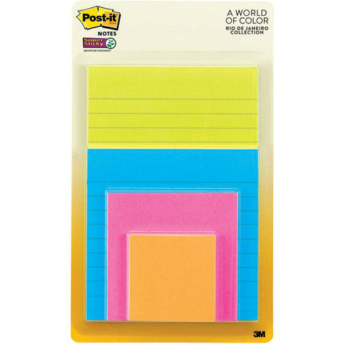 Post-it Super Sticky Notes Rio De Janeiro Assorted Sizes Pack of 4 4622-SSAU