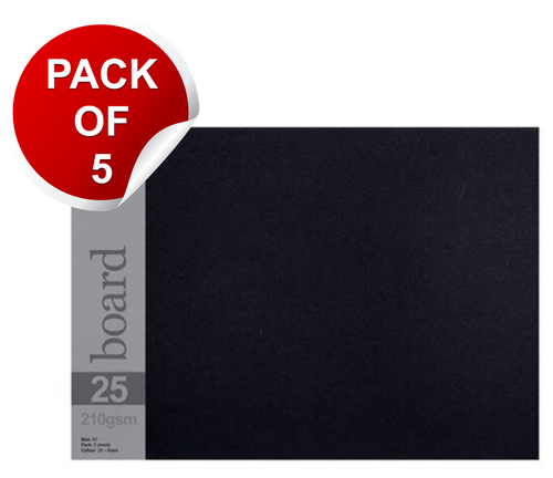 Quill Surface Board 210gsm A3 Black Pack of 5