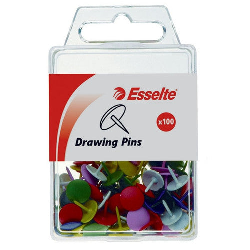 Esselte 45101 Coloured Drawing Pins Assorted Pack 100