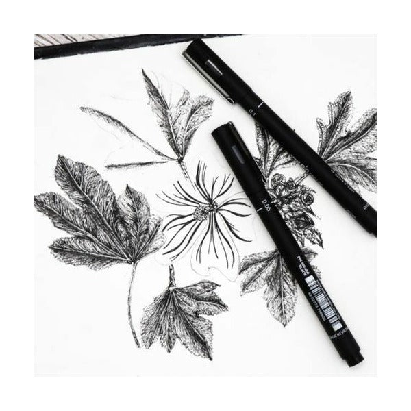 Uni Pin Fineliner 0.1mm Drawing Pen Black Box of 12