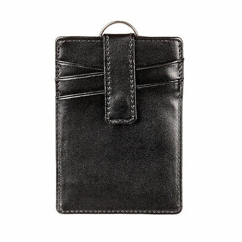 Rexel Card Holder with Button Closure and Key Ring Black