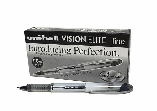 Uni Vision Elite Rollerball Pen 0.8mm Black Box of 12