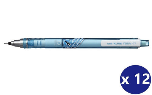 Uni Kuru Toga M7-450T Mechanical Pencil 0.7mm Blue Barrel Box of 12