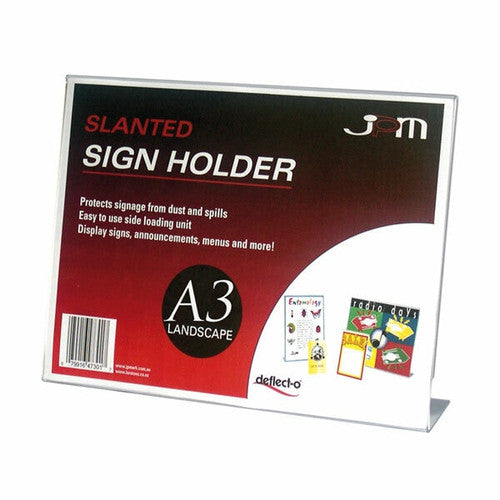 Deflecto Slanted Sign Holder A3 Landscape