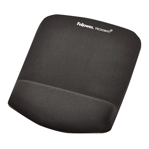 Fellowes Mouse Pad and Wrist Rest Plush Touch Lycra Graphite