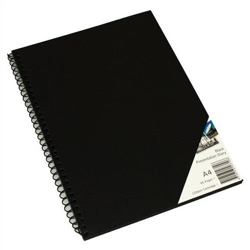 Quill Presentation Visual Art Diary 110gsm A4 90 Pages Black Paper Pack of 5