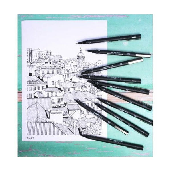 Uni Pin Fineliner 0.05mm Drawing Pen Black Box of 12