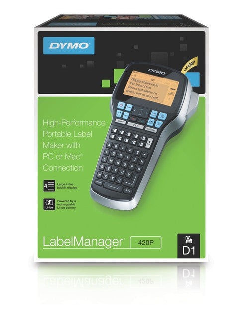 Dymo LabelManager 420P professional labeller with USB PC and Mac connectivity and 24mm D1 tape support