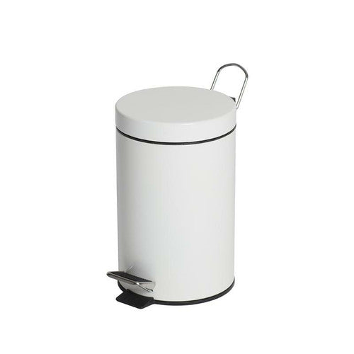 Compass Pedal Bin Powder Coated White 3L
