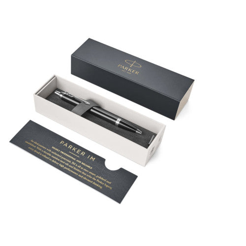 Parker IM Ballpoint Pen Black Lacquer and Chrome Trim Medium Tip