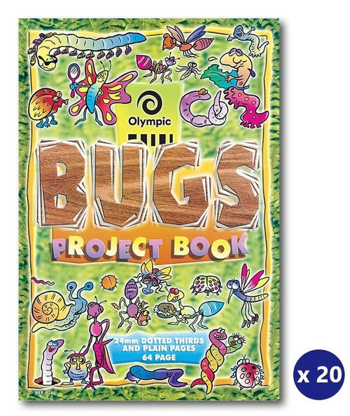 Olympic Bugs Project Book 64 Pages 24mm Dotted Thirds Stapled Pack of 20