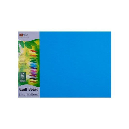 Quill Coloured Board 210gsm A3 Marine Blue Pack of 25