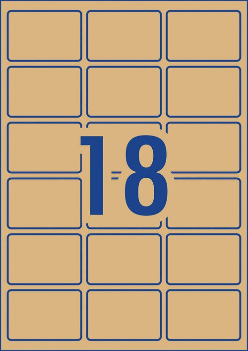 Avery Kraft Brown Rectangular Product Labels L7110 270 Pack 62 x 42mm 18UP