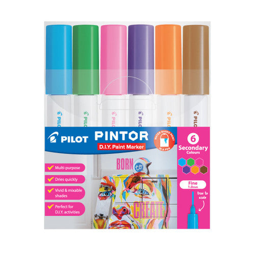 Pilot Pintor Marker Set Fine Secondary Colours Wallet of 6