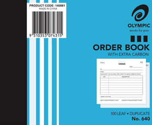 Olympic Order Book 640 Carbon Duplicate 100 Leaf 100 x 125mm