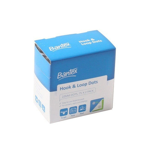 Bantex Hook & Loop Dots 22mm x 1.8m White