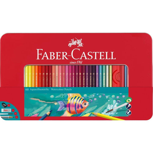 Faber Castell Watercolour Pencils Tin of 60