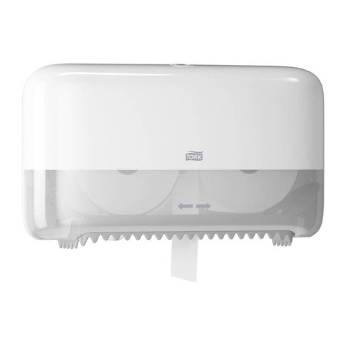 Tork Twin Coreless Mid Size Toilet Roll Dispenser T7 White
