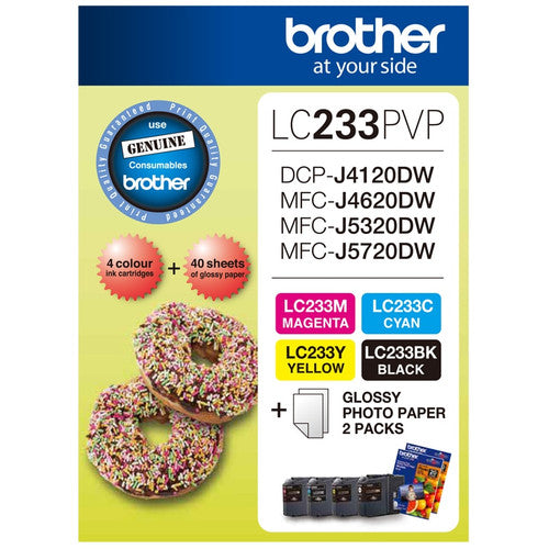 Brother Original Ink Cartridge Photo Value Pack LC233PVP 2200 Pages 4 Colour