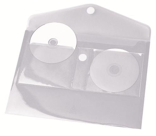 Harlequin Colour Polypropylene CD Envelope Clear Pack 6