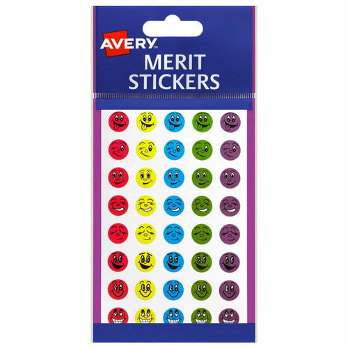 Avery Merit Stickers Mini Smiley Face 13mm Assorted Colours Pack 800