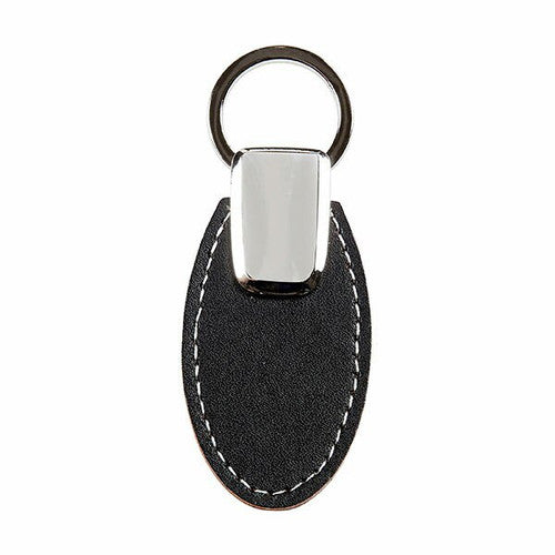 Rexel Leatherette Oval PU Key Ring Black