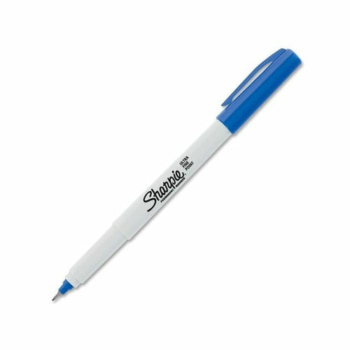 Sharpie Permanent Marker Ultra Fine Point Blue Box of 12