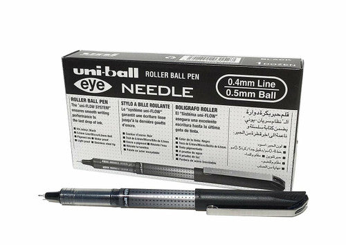 Uni-Ball Eye Needle Rollerball Pen 0.5mm Black Box of 12
