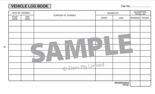 Zions Combined Vehicle Log and Travel and Expenses Record Book