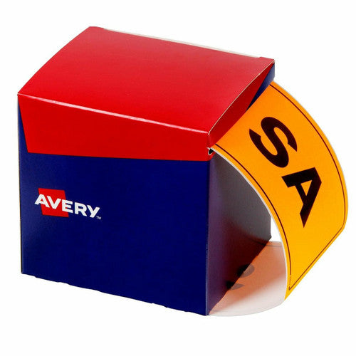 Avery SA Fluoro Orange Labels 500 Roll 100 x 150.4mm