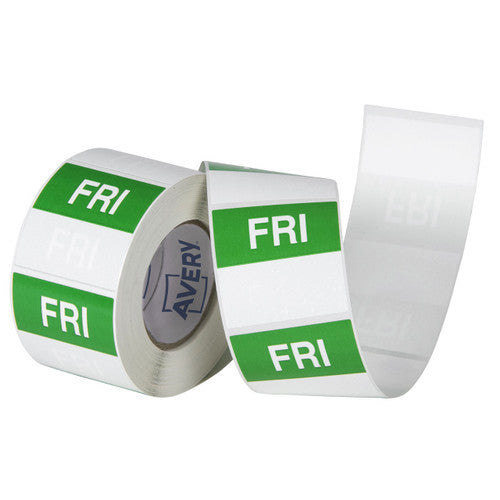 Avery Friday Day Labels 40 x 40mm Green White 500 Labels