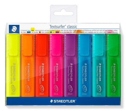 Staedtler Textsurfer Classic Rainbow Colour Highlighters Assorted Wallet of 8 364 P WP8
