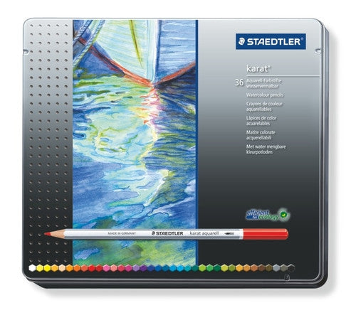 Staedtler 125 M36 Karat Aquarell 125 Watercolour Pencil Assorted Tin 36