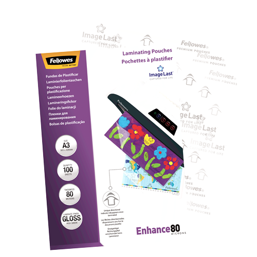 Fellowes ImageLast A3 80 Micron Laminating Pouch Pack 100