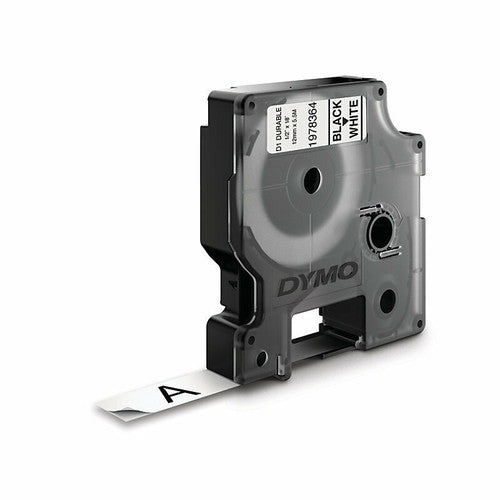 Dymo D1 Durable Label Tape 12mm Black on White
