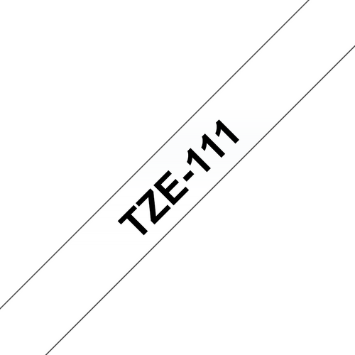Brother TZe Tape 6mm Black on Clear TZE111
