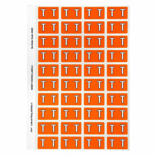 Avery Alphabetical T Side Tab Colour Coding Labels 25 x 42mm 240 Pack