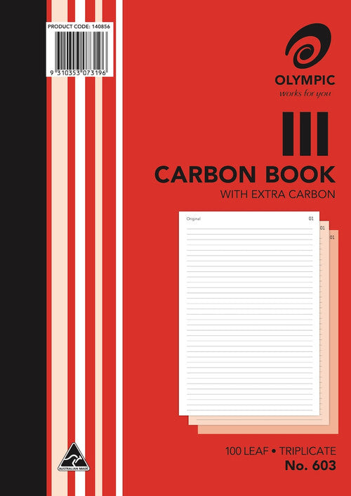 Olympic Carbon Book 603 Triplicate 100 Leaf 297 x 210mm